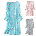 thumbnail image 1 of Womens Flannel Sleep Shirt Cozy Long Sleeve Nightgown Comfortable Loungewear Soft Home Wear, 1 of 8