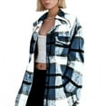 thumbnail image 1 of Womens Flannel Tops Oversized Pocket Checkered Long Sleeve Womens Flannel Shirts Long Sleeve,Navy,2XL, 1 of 2