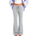 thumbnail image 1 of Womens Flare Leg Sweatpants Drawstring Elastic Waist Jogger Pants 2026 Fall Travel Sweat Pants with Pockets, M, 1 of 7