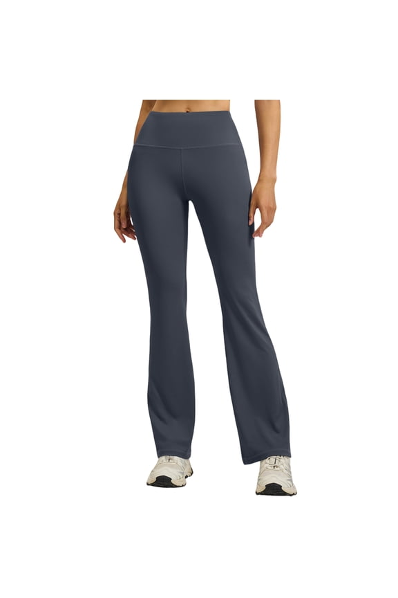 Womens Flare Leggings High-Waisted Tummy Control Yoga Pants Compression Workout Bootcut Pants Butt Lifting Dark Gray M