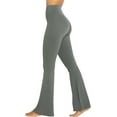 thumbnail image 1 of Womens Flare Leggings with Tummy Control Crossover Waist and Wide Leg, 1 of 13