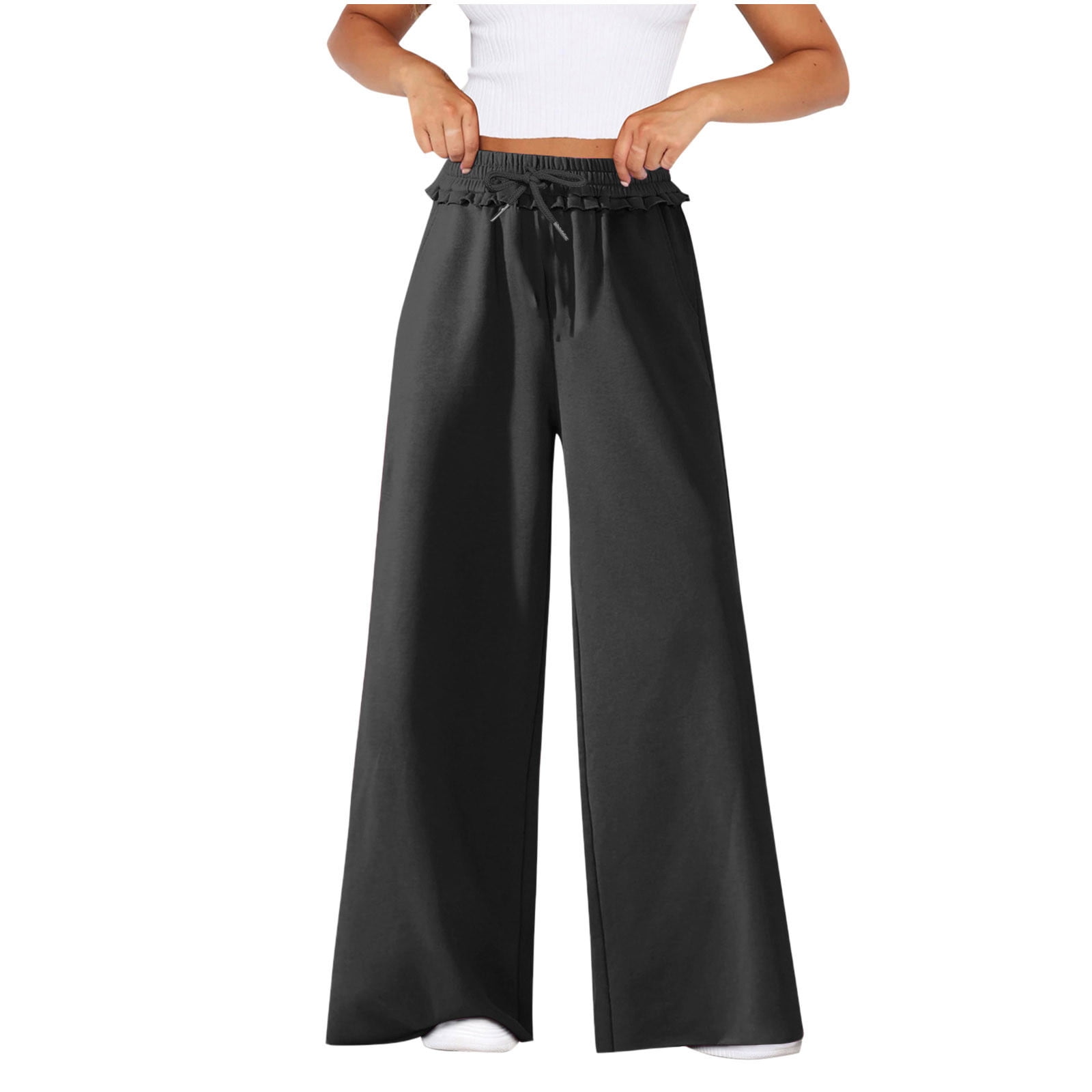 Womens Flare Pants Sweatpants Girls Cotton Pants Clothes Teen Girls ...