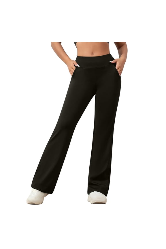 Womens Flare Yoga Pants Stretchy Bootcut Leggings High Waist Bell Bottom Athletic Workouts Sweat Pants with Pockets