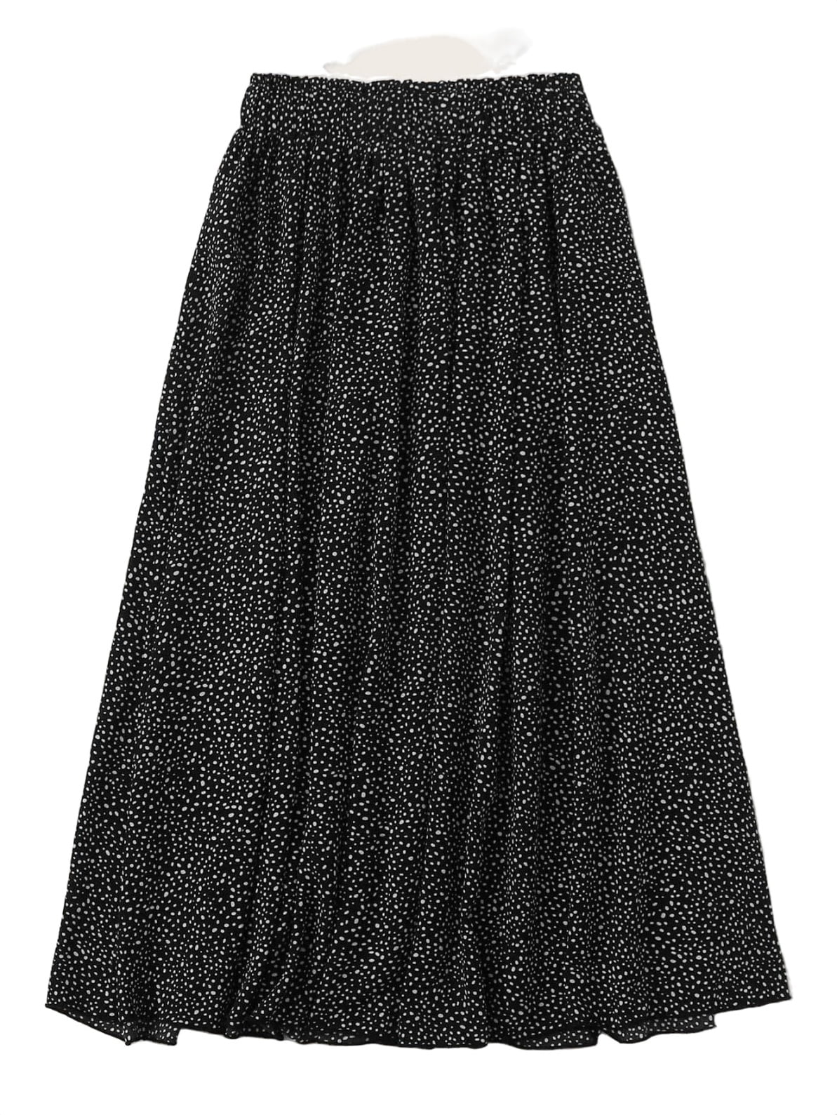 Womens Flared Skirts Boho Midi NonStretch Black S
