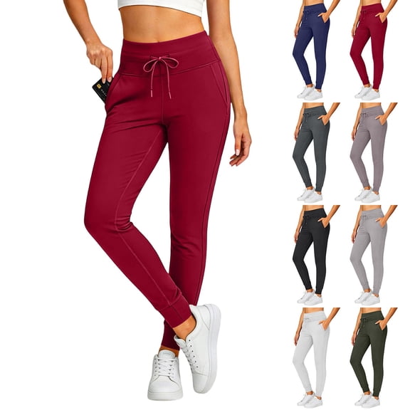 Womens Flared Yoga Pants with Pockets High Waisted Fashion Slim Leggings Thermal Running Workout