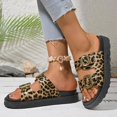 thumbnail image 1 of Womens Flat Sandals Cork Footbed Slides 2 Straps Adjustable Buckle Slip On Summer with Comfort Shoes, 1 of 6
