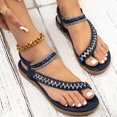 thumbnail image 1 of Womens Flat Sandals Rhinestone Decor Strapy Dress Shoes Open Toe Elastic Ankle Strap Roman Sandals, 1 of 9
