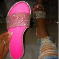 thumbnail image 1 of Womens Flat Sandals  Round Open Toe Slip On Slides  Slippers for Summer, 1 of 6