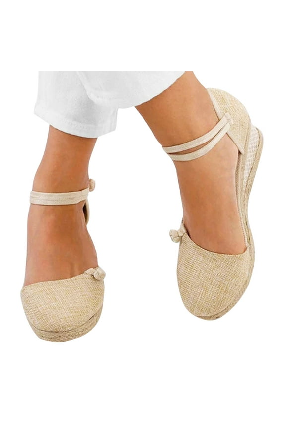 Womens Flat Shoes Dressy Summer Shoes Point Toe Slip On Classic Ballet Flats with Ankle Straps