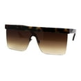 thumbnail image 1 of Womens Flat Top 90s Half Rim Shield Diva Plastic Sunglasses Tortoise Brown, 1 of 4