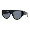 thumbnail image 1 of Womens Flat Top Futurism Triangular Plastic Thick Arm Sunglasses All Black, 1 of 4