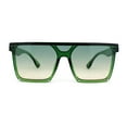 thumbnail image 1 of Womens Flat Top Half Rim Plastic Rectangle Plastic Fashion Sunglasses Green - Green Brown, 1 of 4