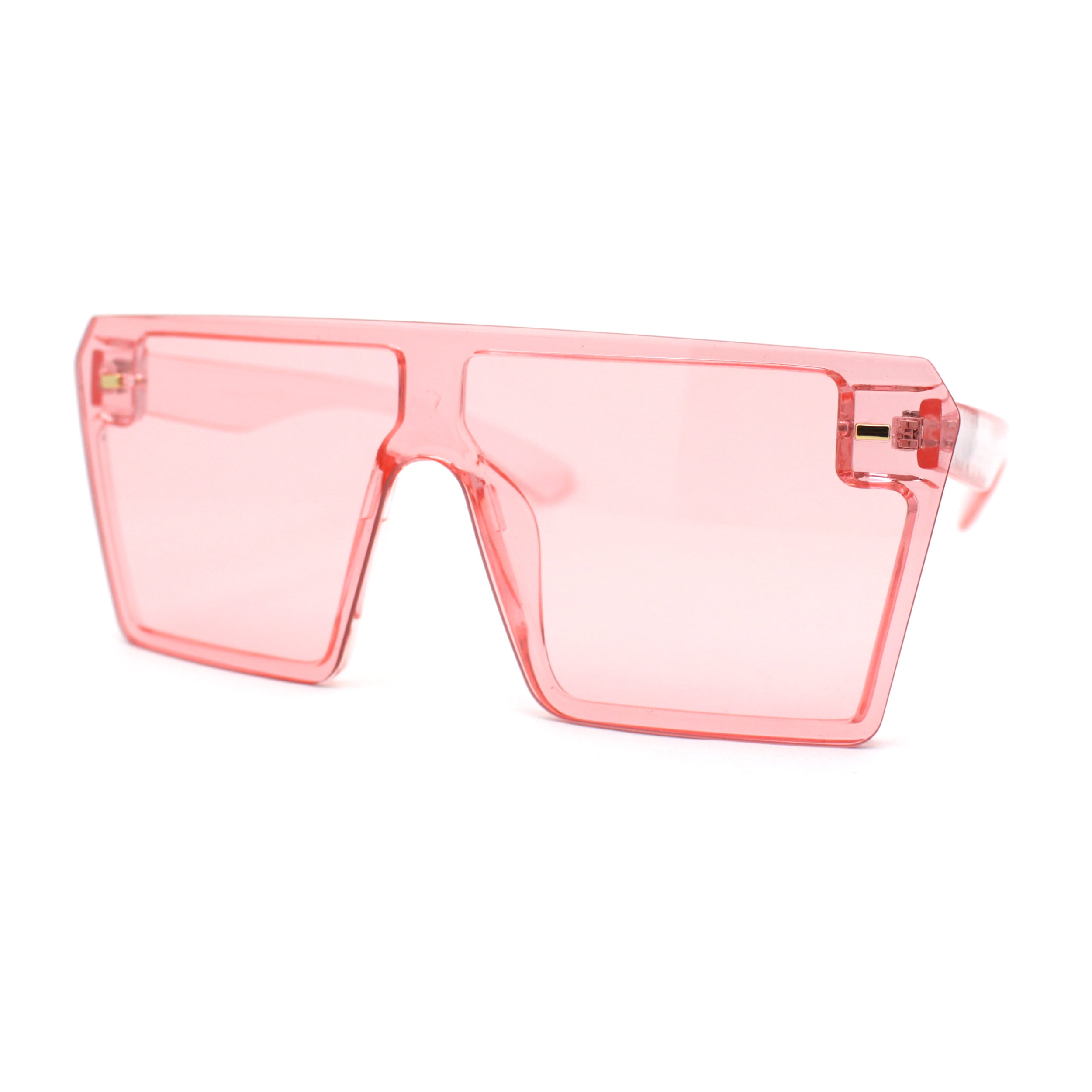 Womens Flat Top Square Shield Oversize Plastic Sunglasses  display picture 1