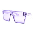 thumbnail image 1 of Womens Flat Top Square Shield Oversize Plastic Sunglasses Purple, 1 of 4