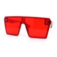 thumbnail image 1 of Womens Flat Top Square Shield Oversize Plastic Sunglasses Red, 1 of 4