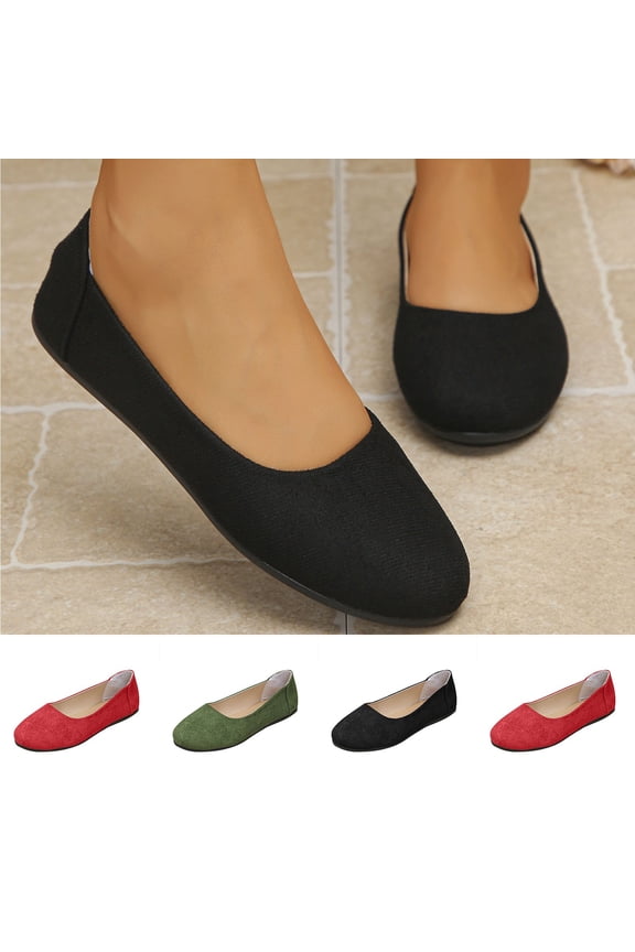 Womens Flats Ballet Flat Shoes Plus Size Casual Fashion Solid Color Soft Sole Slip On Shoes for Spring Summer Daily Walking