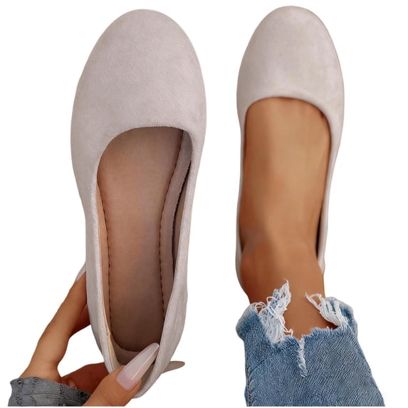 Womens Flats Comfortable Dressy Round Toe Dress Shoes for Women Casual Formal Ballet Flats for Women Women's Solid Color Loafers Flat Shoes