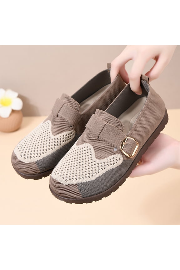 Womens Flats, Orthopedic Shoes for Women, Womens Walking Shoes, Womens Walking Shoes Wide Toe Barefoot Shoes Zero Drop Minimalist Loafer With Adjustable Strap Slip On Clogs, Coffee US-6.5/EU-38