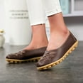 thumbnail image 1 of Womens Flats PU Leather Comfort Flat Shoes Loafers On Women Comfort Walking Flat Loafers Casual Shoes Driving Loafers Walking Shoes for Women Coffee 6.5, 1 of 6