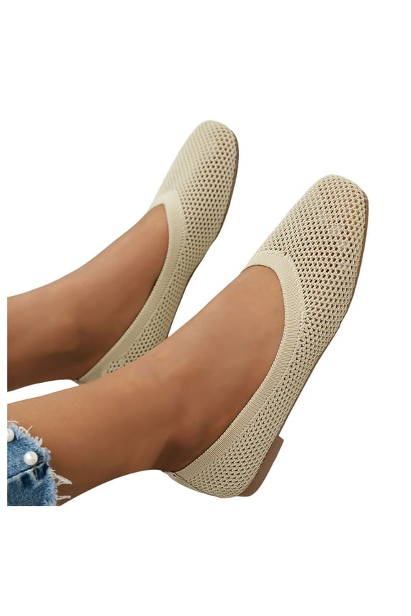 Womens Flats Square Toe Slip on Ballet Dressy Shoes Formal Business Office Work Low Heels Walking Loafers