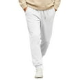 thumbnail image 1 of Womens Fleece Drawstring Joggers Sweatpants Basic Solid Color Elastic Waist Casual Athletic Track Pants with Pockets White 3XL, 1 of 2