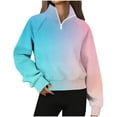 thumbnail image 1 of Womens Fleece Fall Clothes, Zip Up Sweatshirts for Women Fashion Loose Fit Warm Ombre Tie Dye Lapel Long Sleeve Pullover, 1 of 4
