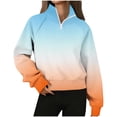 thumbnail image 1 of Womens Fleece Fall Clothes, Zip Up Sweatshirts for Women Fashion Loose Fit Warm Ombre Tie Dye Lapel Long Sleeve Pullover, 1 of 4