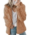thumbnail image 1 of Womens Fleece Fluffy Hooded Coat Long Sleeve Jacket Winter Warm Teddy Bear Cardigan, 1 of 3