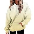 thumbnail image 1 of Womens Fleece Hoodies Ocersized Loose Color Block Hooded Sweatshirt Lightweight Fall Winter Warm Outfits With Pocket, 1 of 5