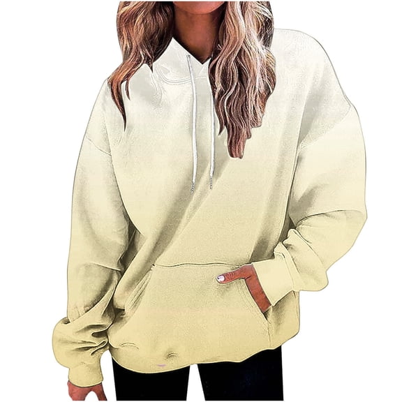 Womens Fleece Hoodies Ocersized Loose Color Block Hooded Sweatshirt Lightweight Fall Winter Warm Outfits With Pocket