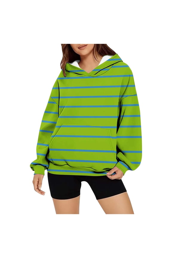 Womens Fleece Hoodies Oversized Cotton Color Block Pullover Tops Long Sleeve Casual Loose Hoodie Autumn Winter Warm Sweatshirts with Pocket Cotton Baggy Pullovers #17 Green XXL