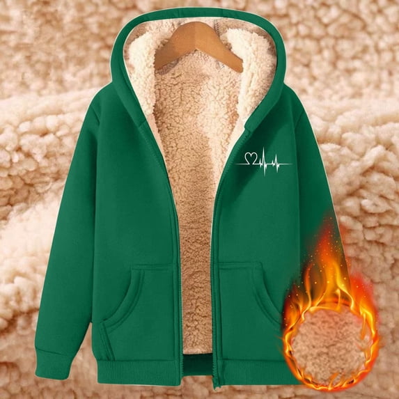Womens Fleece Hoodies Zip Up Casual Long Sleeve Warm Sherpa Lined Sweatshirts Spring Jackets 2025 Winter Coats