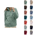 thumbnail image 1 of Womens Fleece Jacket 2026 Casual Thick Warm Long Sleeve Stand Collar Full Zip Up Winter Coat Outerwear, 1 of 4