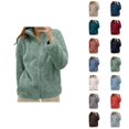 thumbnail image 1 of Womens Fleece Jacket 2026 Fashion Soft Thermal Long Sleeve Stand Collar Full Zip Up Winter Coat Outerwear, 1 of 4