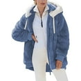 thumbnail image 1 of Womens Fleece Jacket Fall Winter Full Zip Sherpa Coats Warm Thicken Oversized Fuzzy Jackets Plus Size Shaggy Teddy Coats, 1 of 7