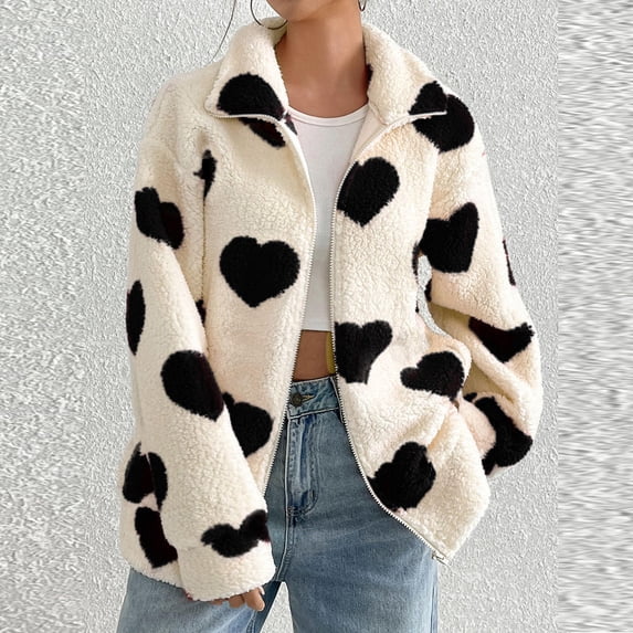 Womens Fleece Jacket Full Zip Up Trench Coats Winter Warm Soft Teddy Fleece Hooded Sweatshirt Fluffy Cardigans Jumpers Sweater Overcoat Black S