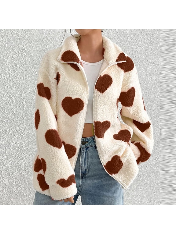 Womens Fleece Jacket Full Zip Up Trench Coats Winter Warm Soft Teddy Fleece Hooded Sweatshirt Fluffy Cardigans Jumpers Sweater Overcoat Coffee XL