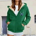 thumbnail image 1 of Womens Jacket Heavyweight Jackets for Cozy Winter Hooded Open Front Cardigan Outerwear Coats for Women Green XXXXXL, 1 of 5