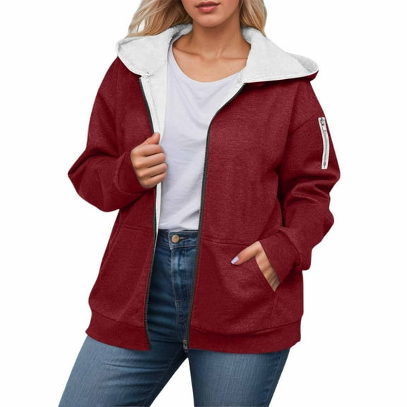 Womens Jacket Lightweight Line Plus Size Outerwear Jackets with Hood Long Sleeve Warm Casual Cozy Fuzzy Women's Winter Coats