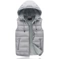 thumbnail image 1 of Womens Jacket Lightweight Hooded Oversized Sleeveless Zip Water Packable Jackets Warm Winter Vest Coat Winter Coats for Women Grey M, 1 of 4