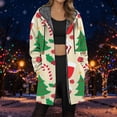 thumbnail image 1 of Womens Jacket Longline Jackets Christmas Print Winter Cozy Lined Full Zip Outerwear for Cold Weather Womens Winter Coats Yellow M, 1 of 5