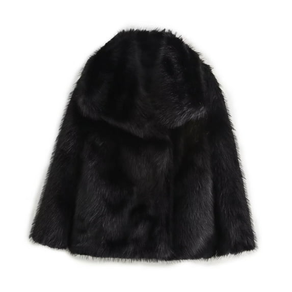 Womens Fleece Jacket Sevevn Women's Fashion Solid Color Lapel Button Cardigan Fur Long Sleeved Coat