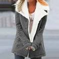 thumbnail image 1 of Womens Fleece Jacket Sherpa Lined Warm Coat Lapel Button Down Long Sleeve Jackets Fuzzy Winter Coats Outwear Gray XL, 1 of 7
