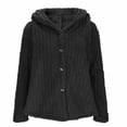 thumbnail image 1 of Womens Fleece Jacket Ultra Soft Button Down Long Sleeve Sherpa Outerwear with Hooded Fashion Fall Outdoor Jackets, 1 of 8