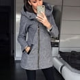 thumbnail image 1 of Womens Jacket Women's Autumn Winter Fashion Pocket Side Zipper Plus Jackets Hooded Solid Sweater Womens Winter Coat Grey XXXXL, 1 of 5