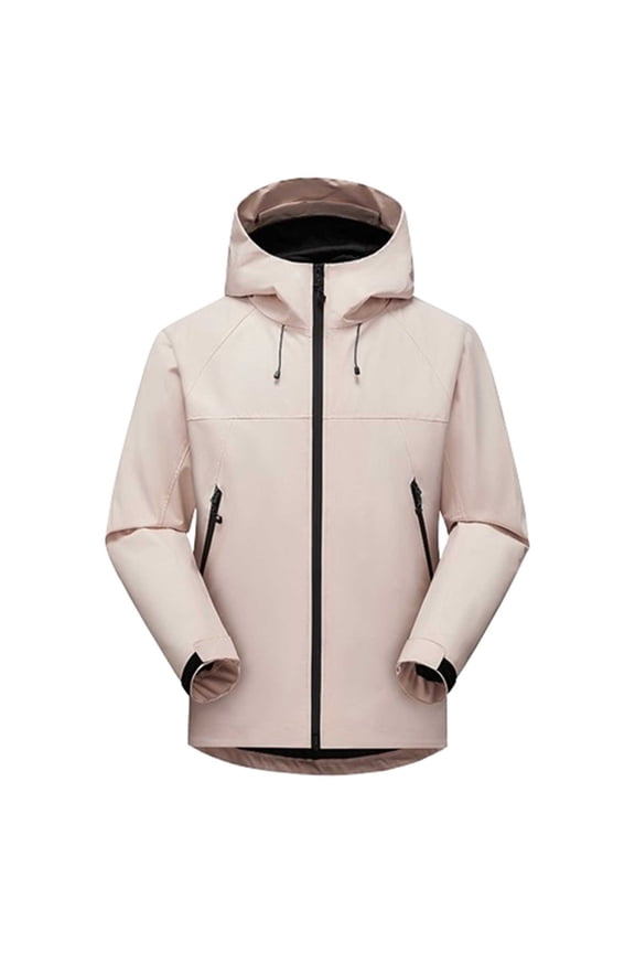 Womens Fleece Jacket Women's Lightweight Softshell Jacket, Hooded Windproof Coat Warm Jacket for Outdoor Running Hiking Hoodie with Zipper Pockets S-63 Pink-a XL