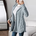 thumbnail image 1 of Womens Fleece Jackets Full Zip Hoodies Checked Hooded Fluffy Coats Ladies Warm Cozy Furry Cardigans Oversized Long Sleeve Winter Jackets for Women Plus Size Light Blue XL, 1 of 7