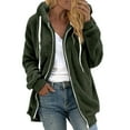 thumbnail image 1 of Womens Fleece Jackets Zip up Coats Long Sleeve Fuzzy Hooded Jacket Outerwear with Pockets Fall Winter Clothes, 1 of 4