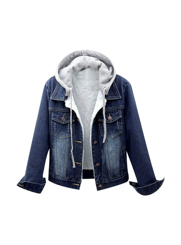 Womens Fleece Lined Denim Jacket