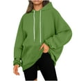 thumbnail image 1 of Womens Fleece Lined Hoodies and Sweatshirts Pullover Long Sleeve Athletic Tops Ladies Casual Solid Loose Fit Basic Soft Hoodie with Pocket, 1 of 6